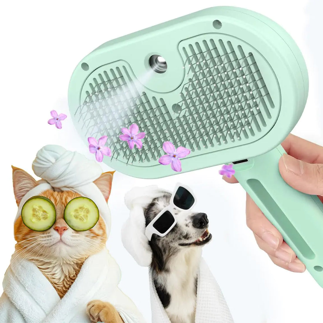 Pet Grooming Brush with Cool Mist